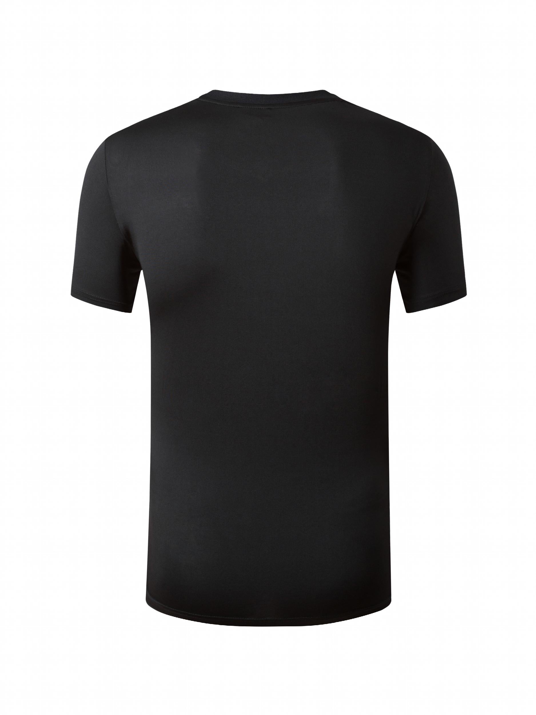 Men's Quick Dry Athletic T-Shirt Abstract Round Neck Tee Top