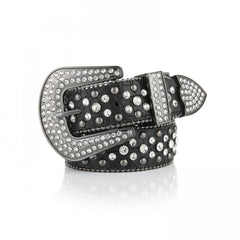 Hip Hop Rivet Rhinestone Belt Solid PU Belt Punk Jeans Pants Waistband