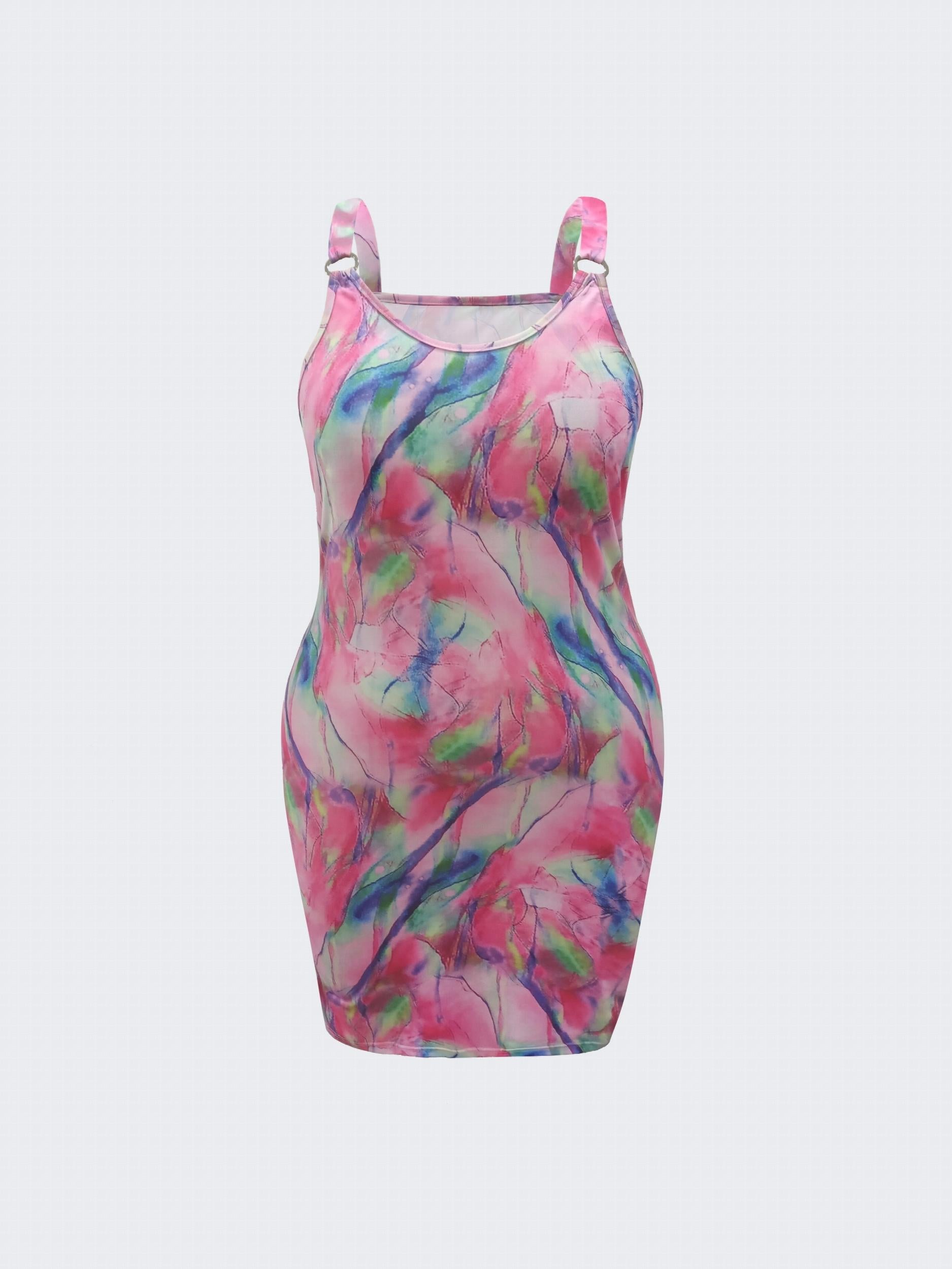  Tie Dye Scoop Neck Cami Dress