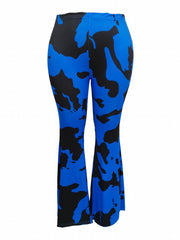  Random Print Flared Leg Pants