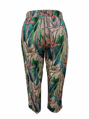  Colorblock Geometric Print Drawstring Pants