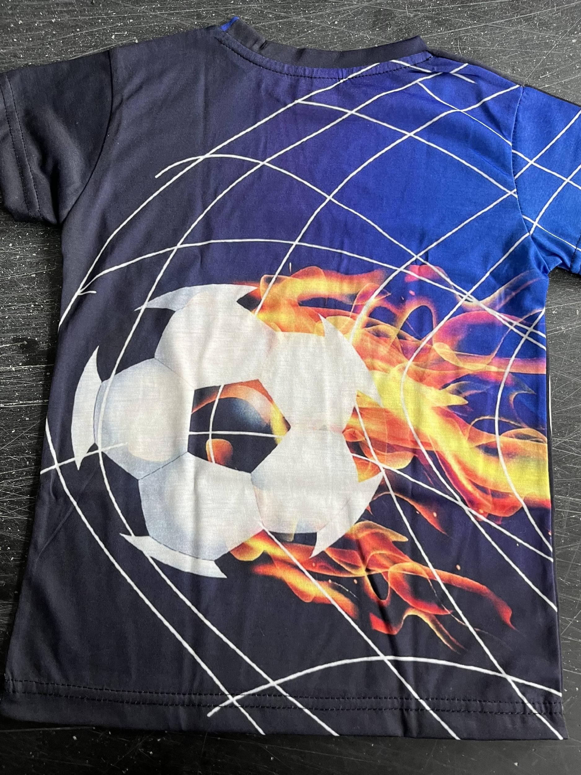 Active Boy's Football Graphic T Shirt 3D Print Short Sleeve Tee