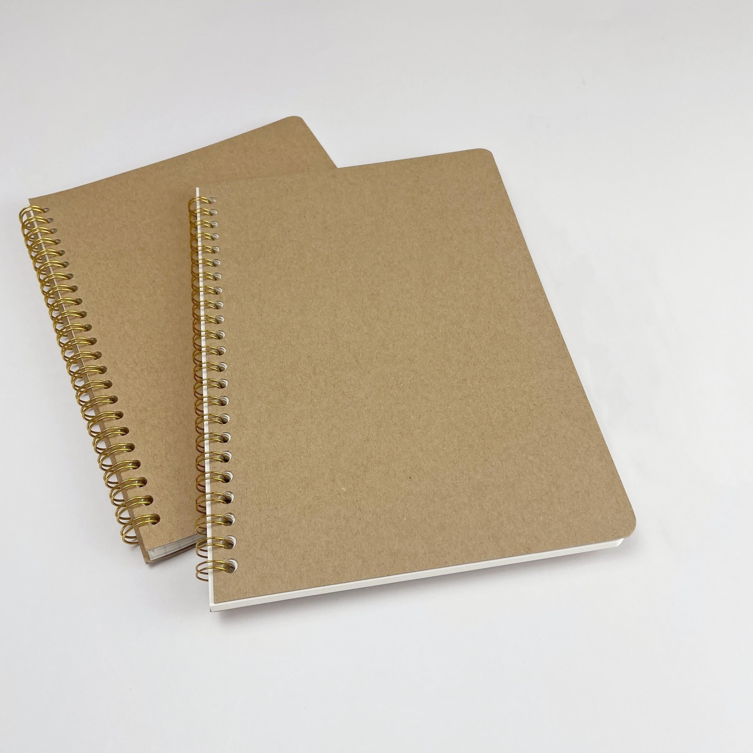 2pcs A5 Graph Paper Spiral Notebook Hard Cover 100 Pages 100g Acid Paper