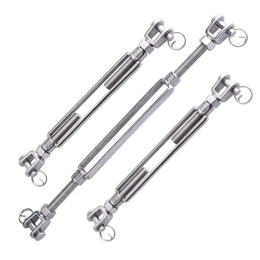 2pcs M5 M12 Jaw Jaw Turnbuckle 304 Stainless Steel Heavy Duty Wire Rope Tens