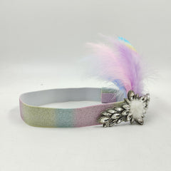 Colorful Gradient Feather Headband for Women