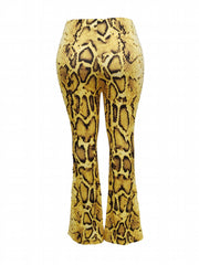  Flared Leg Trousers Drawstring Waist