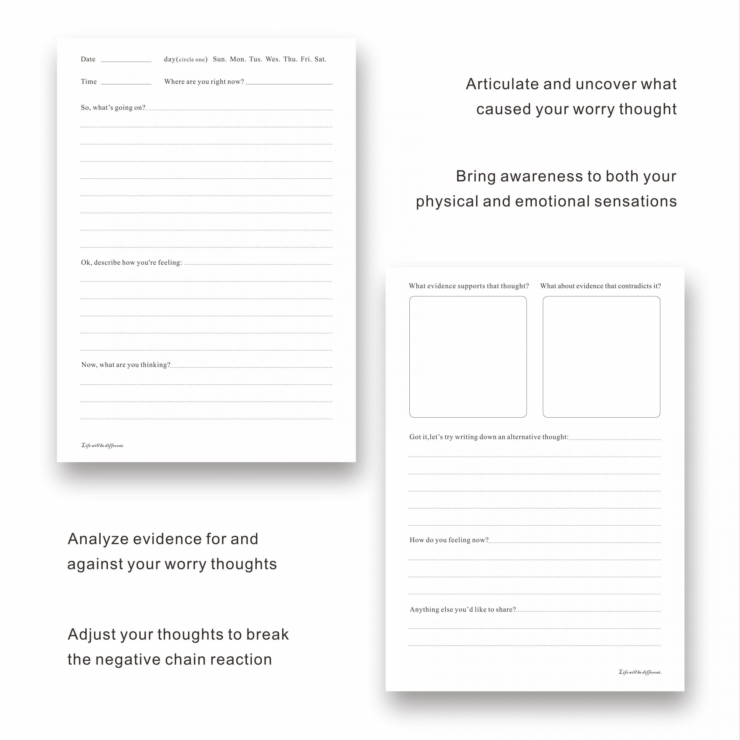 Anxiety Relief Diary A5 Notebook for Self Care and Mindfulness