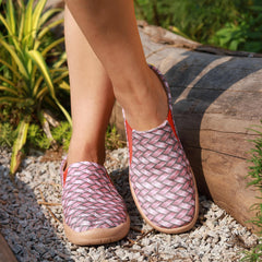 Women's Braided Canvas Slip On Flat Shoes Lightweight Casual Outdoor Travel