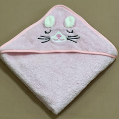 Soft Baby Coral Fleece Hooded Bath Towel for Newborns