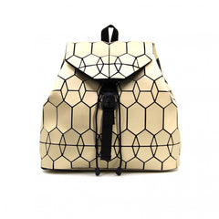 Geometric Argyle Pattern Backpack Drawstring Shoulder Bag Large Capacity