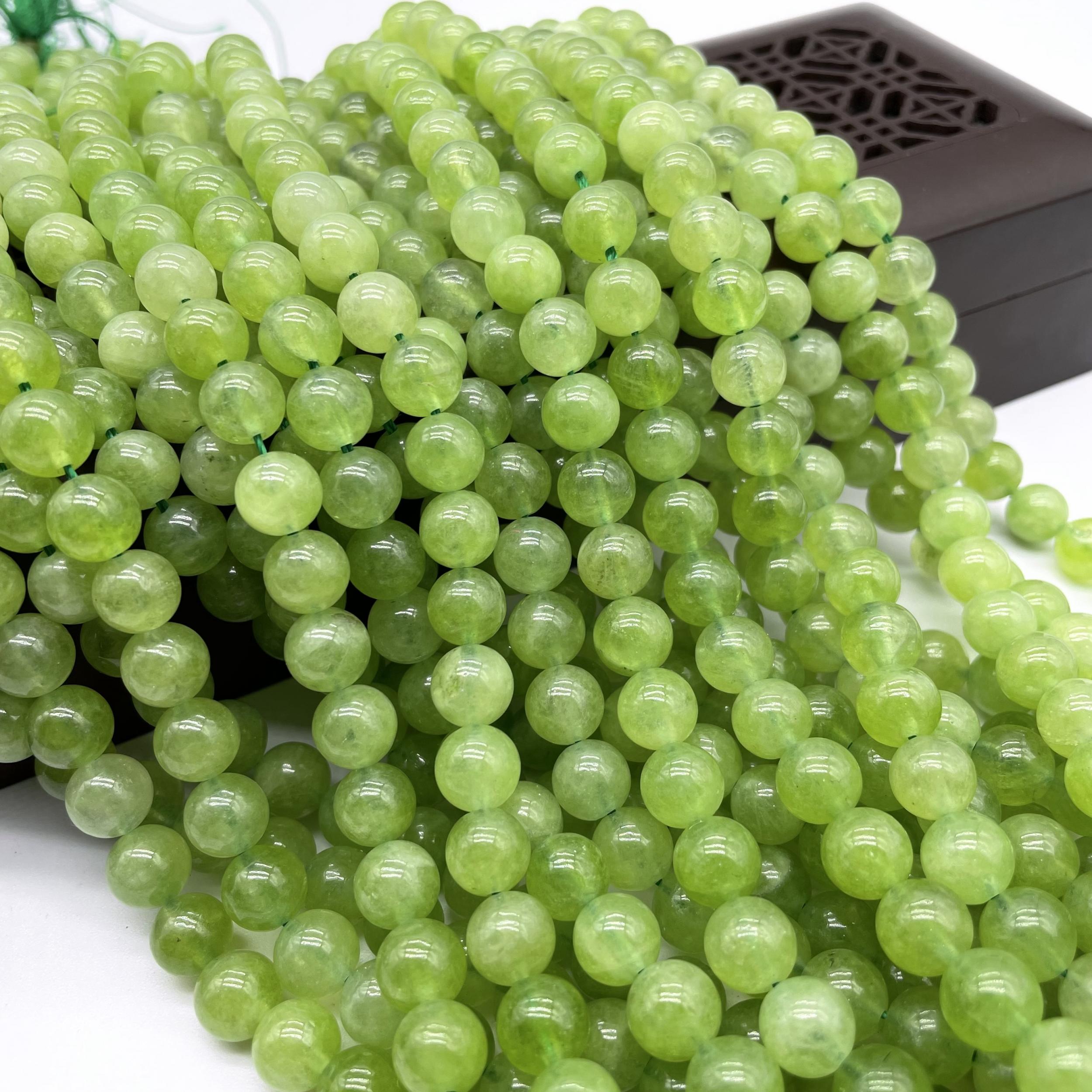 6mm-10mm Natural Peridot Round Beads for Jewelry Making