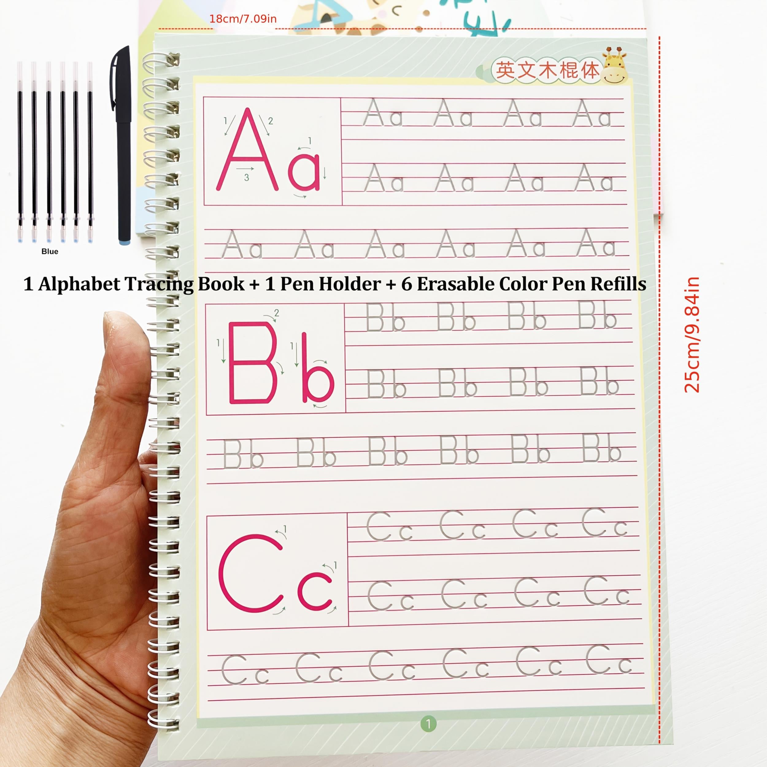 Grooved Letter Tracing Book & Writing Tools Set