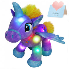 Glow Guards Purple Unicorn Plush Toy 15 Min Timer for Kids' Sleep Play