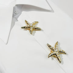 Starfish Rhinestone Decorative Buttons - Great for Men & Women's Clothing