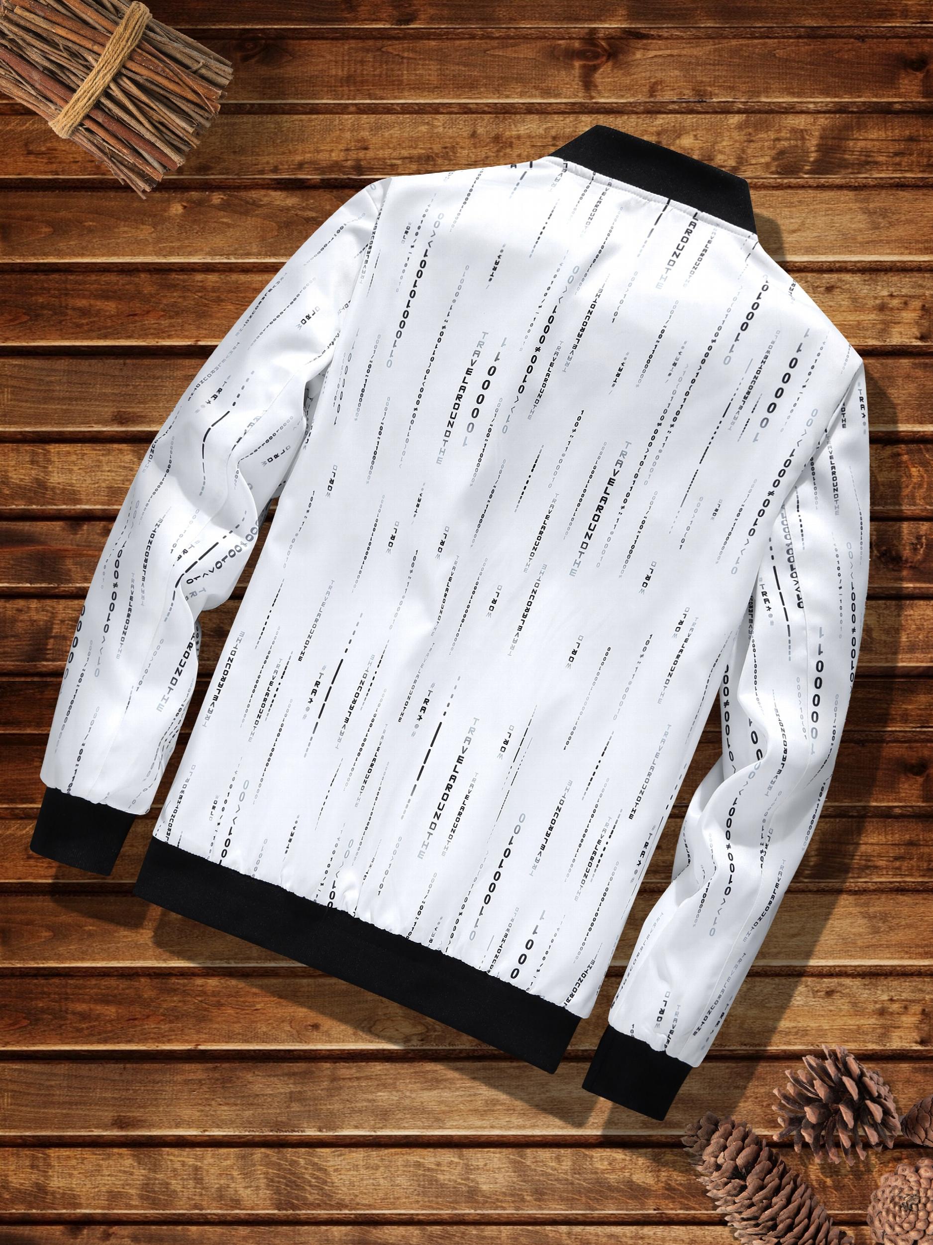 Men's Lightweight Baseball Collar Zip Up Jacket