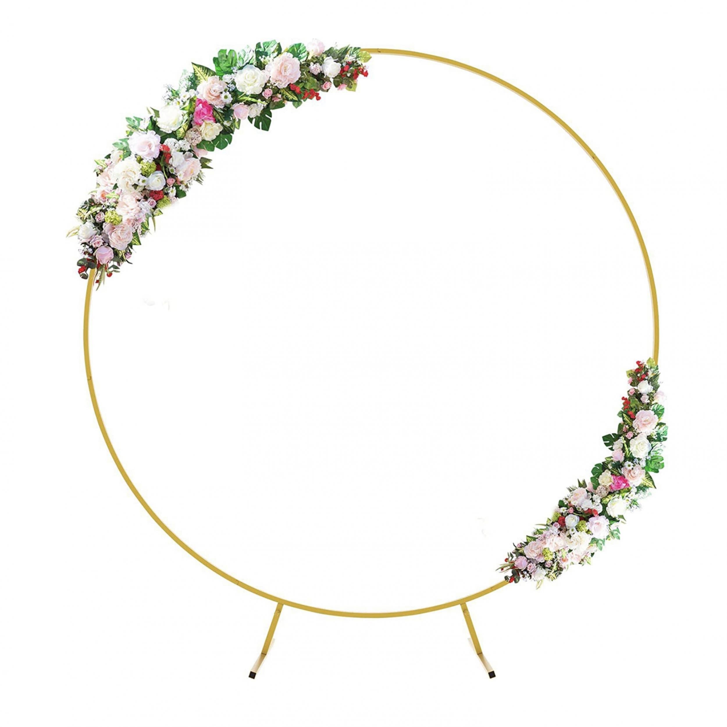 Round Arch Backdrop Stand Golden Circle Balloon Arch Frame Stand