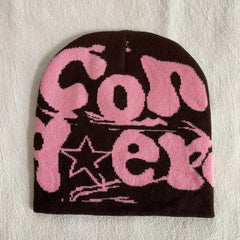 Y2K Knitted Hat Hip Hop Cap Warm Mens Hat