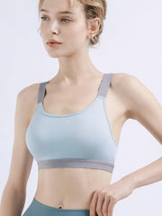 Wide Straps Contrast Tank Sports Bra High Stretch Intimates Bra