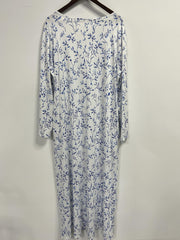 Floral Print Maxi Dress Plus Size Long Sleeve