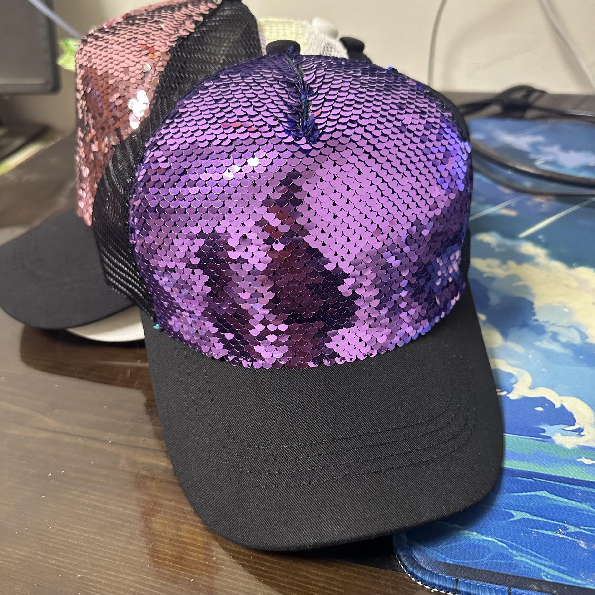 Sequins Baseball Caps Mesh Reflective Hats