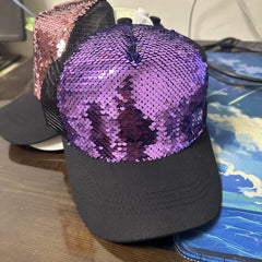 Sequins Baseball Caps Mesh Reflective Hats
