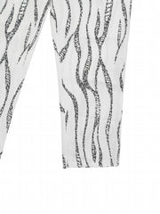  Striped High Rise Straight Leg Pants with Pockets