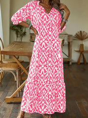 Boho Tassel V Neck Dress Half Sleeve Women's Clothing
