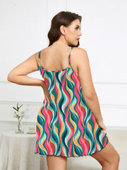  Boho Striped Print Loungewear Dress