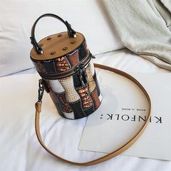 Riveted Chain Shoulder Bag Women's PU Leather Handbag