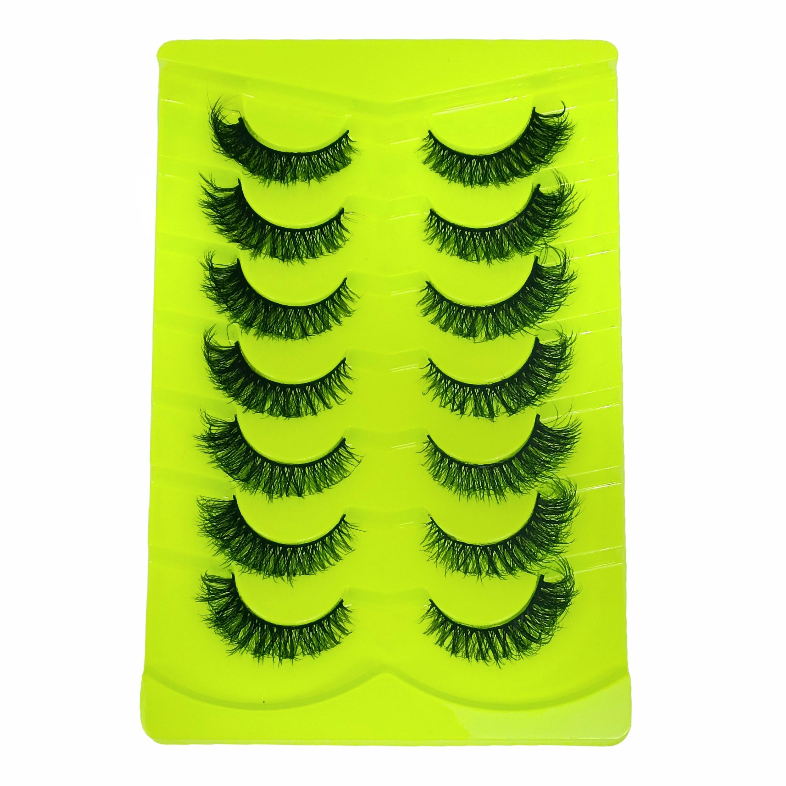 Cat Eye Lashes 7 Pairs Fluffy False Lashes Soft Natural Look