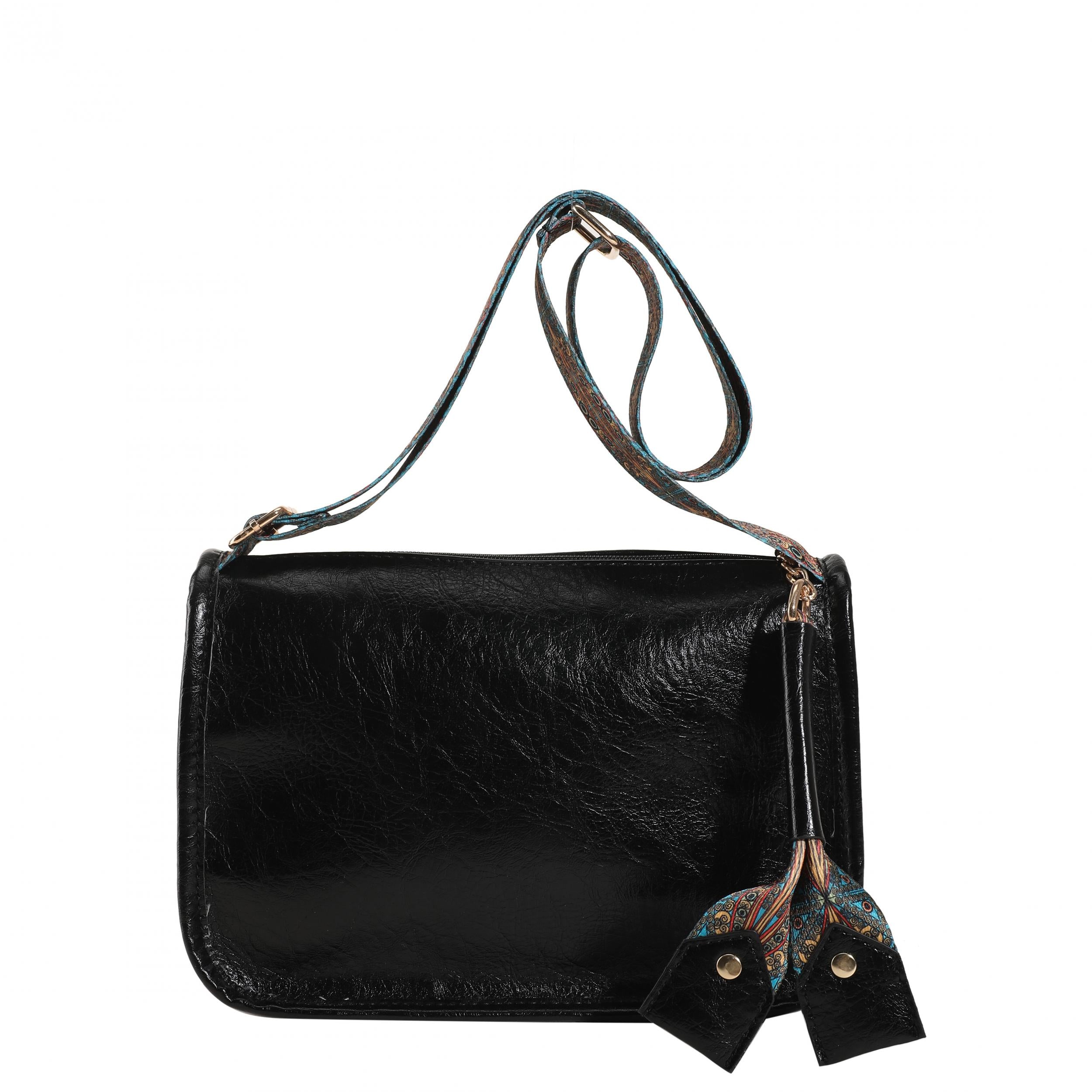 Ethnic Crossbody Bag Vintage Wide Strap Shoulder Purse