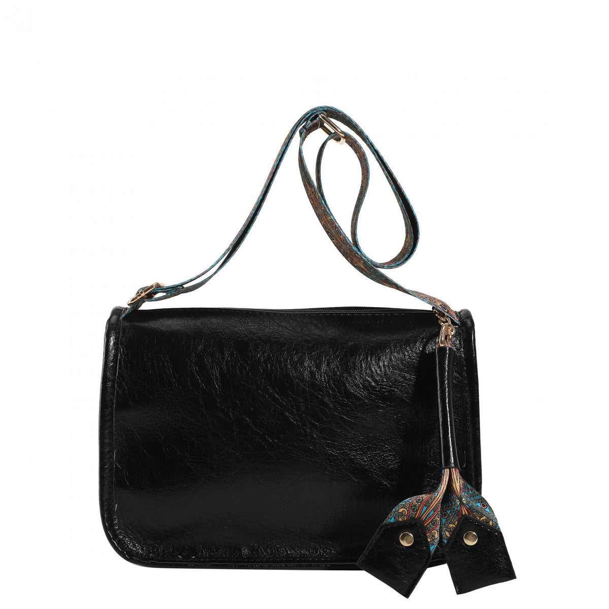 Ethnic Crossbody Bag Vintage Wide Strap Shoulder Purse