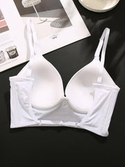 Solid Push Up Bra Comfy & Breathable Everyday Bra
