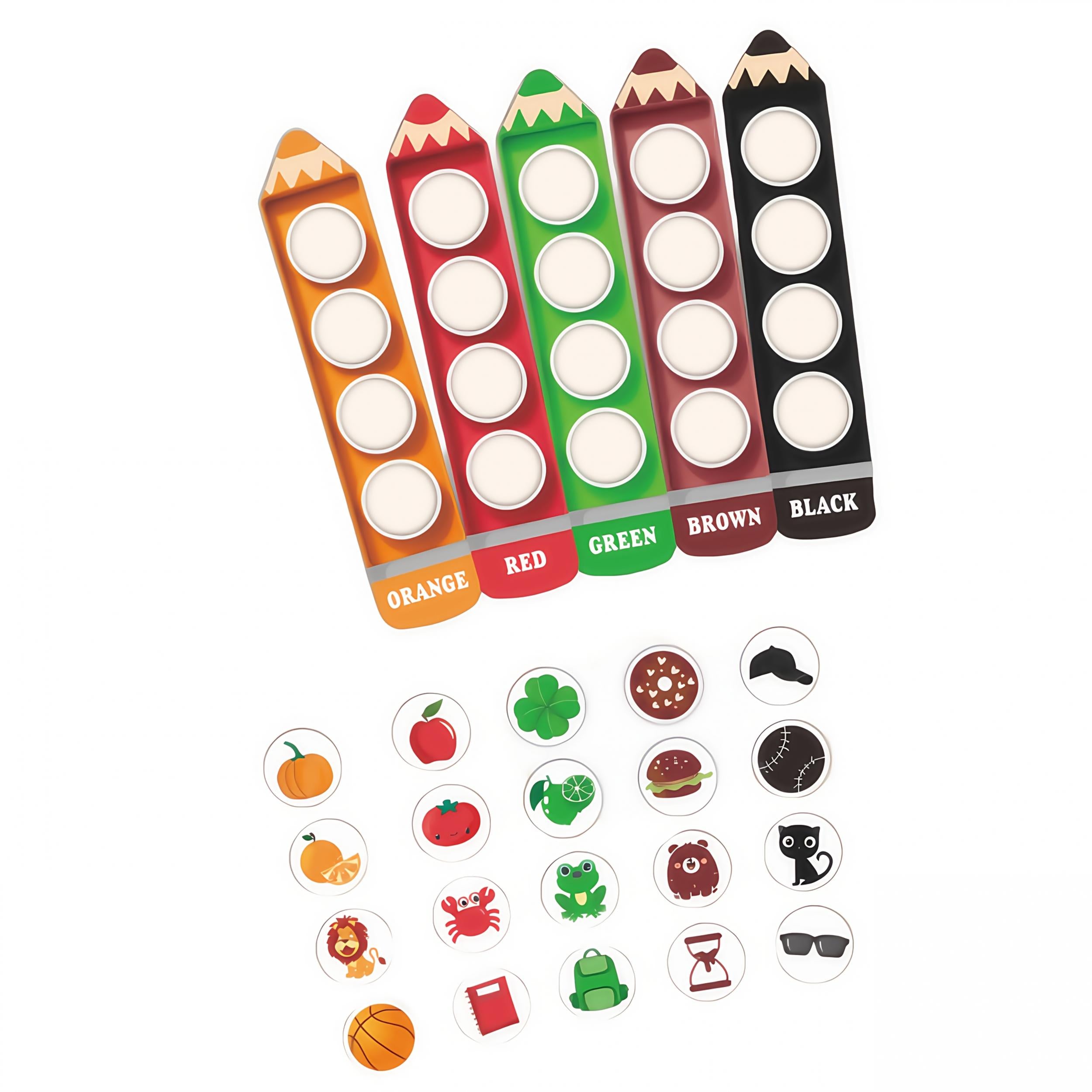 50 pcs Colorful Pencil Magnets Assorted Designs Fruits Vegetables Animals