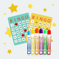 6 Vibrant Dot Markers Bingo Stamps Washable