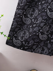 Men's Paisley Print Elastic Waist Workout Shorts
