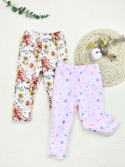 2pcs Toddler Baby Girls Cartoon Leggings Soft Ankle Tight Pants