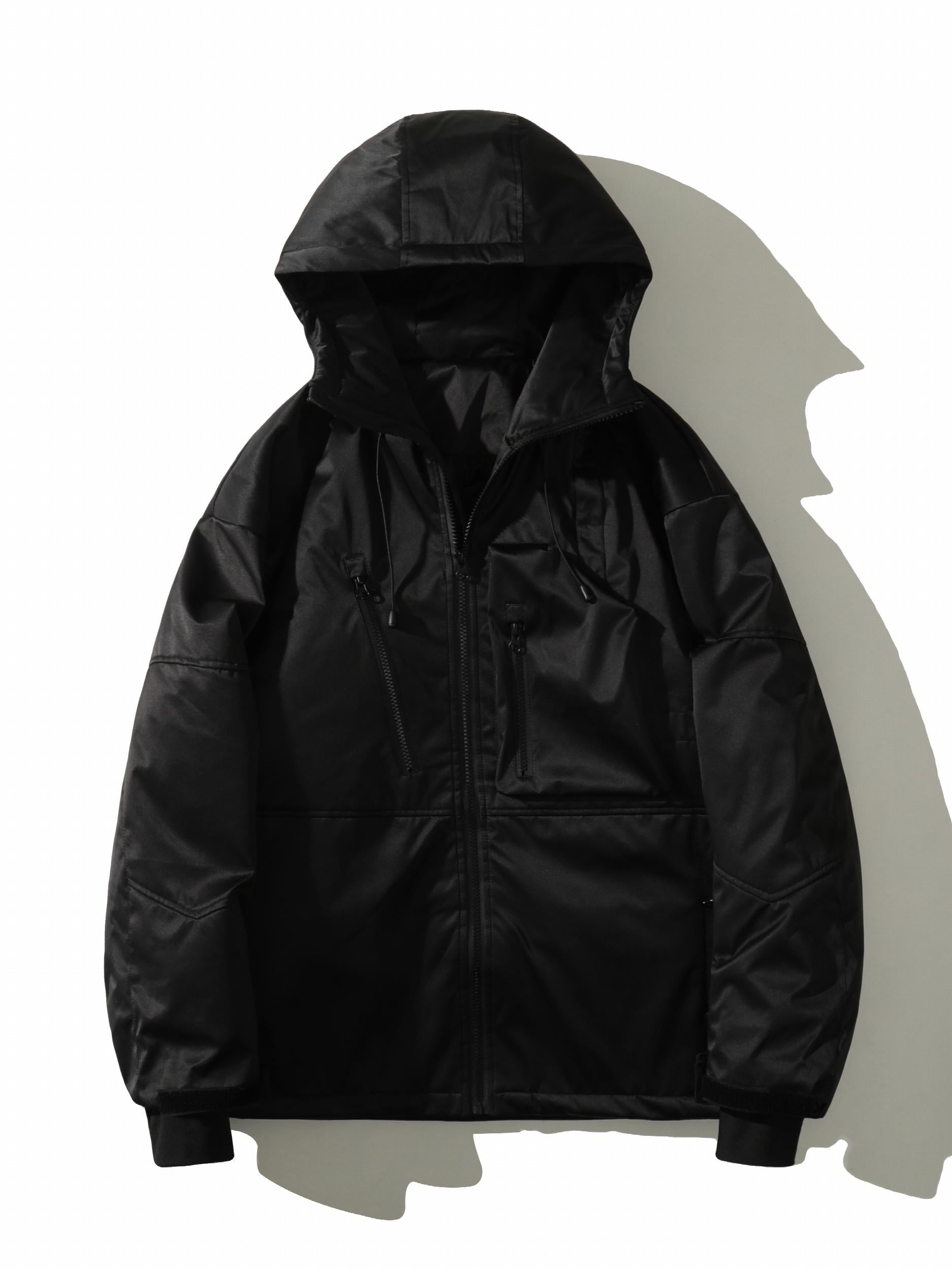 Drawstring Waterproof Ski Jacket Thick Thermal Pockets Coat