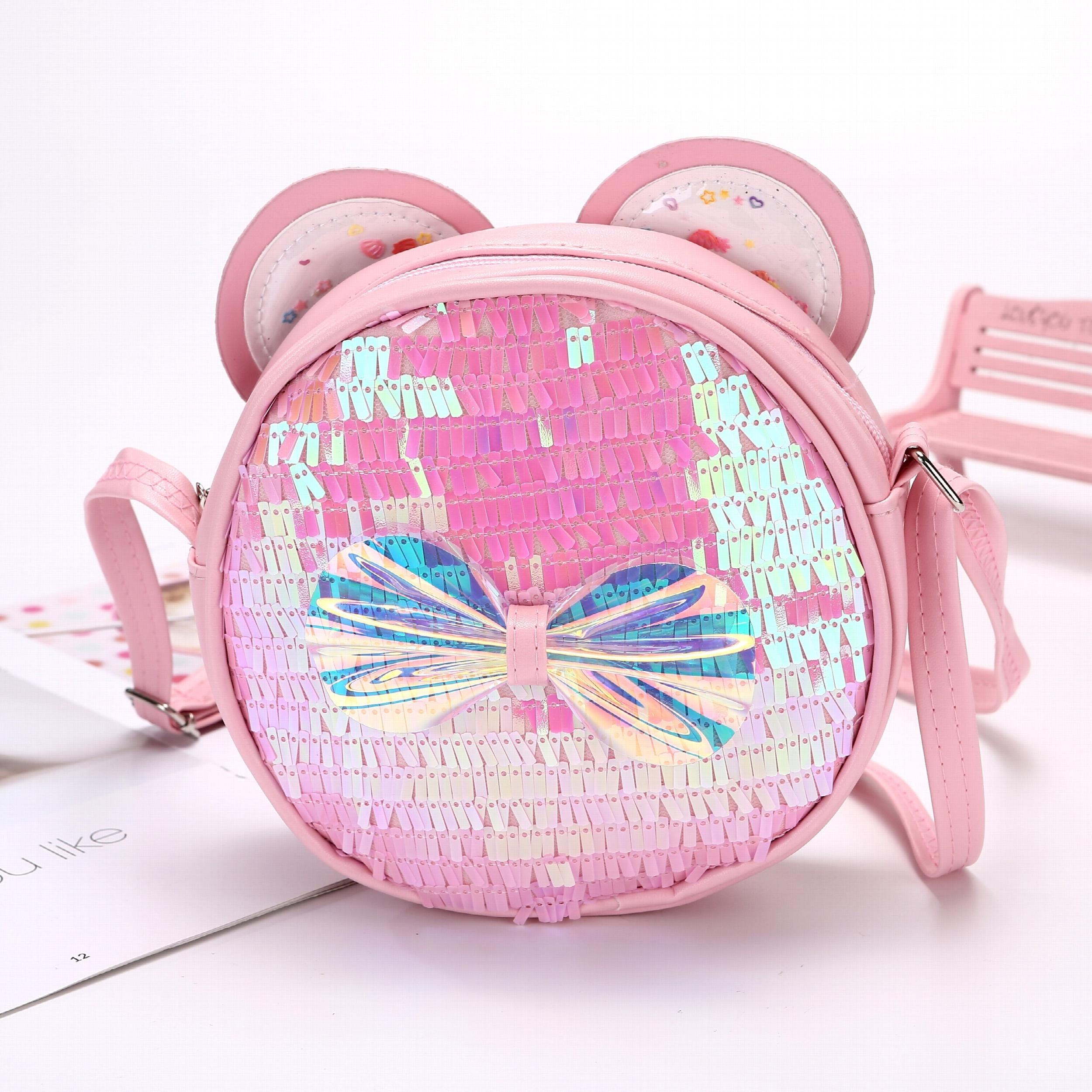 Kids Sequin Shoulder Bag with Bow Decoration