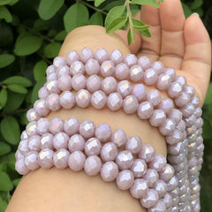 AB Violet Purple Rondelle Crystal Glass Beads Jewelry Making Spacer Beads