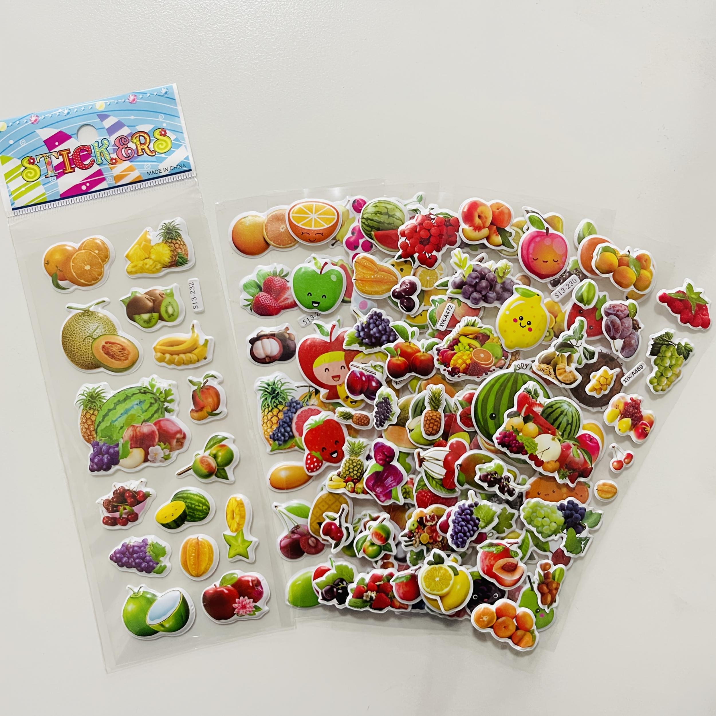 8 Sheets Cartoon Fruit Self Adhesive Stickers for Stationery Scrapbooking