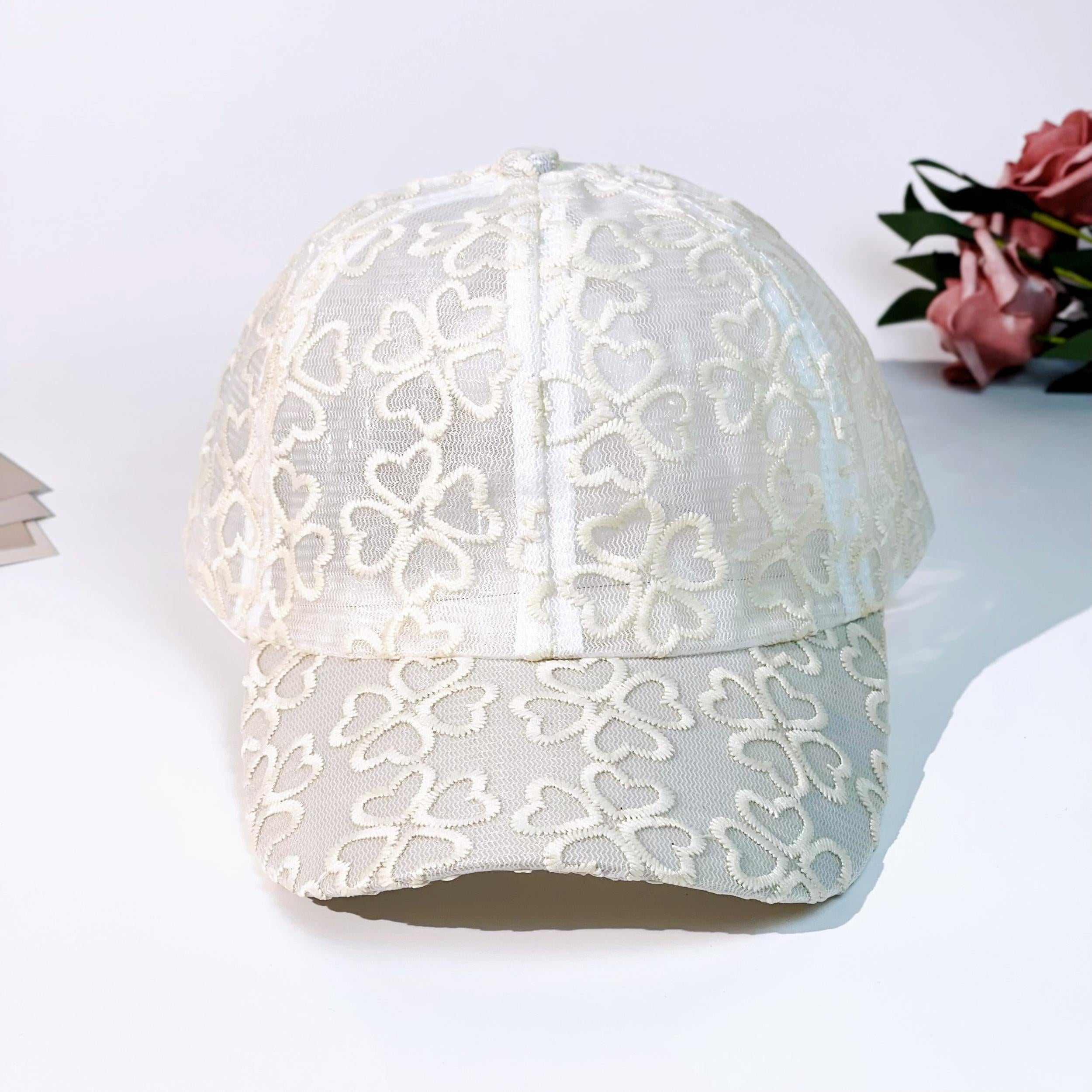 Lace Embroidery Baseball Cap Sun Hat Adjustable Dad Hats