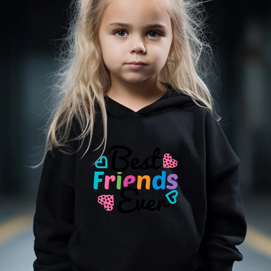 Friends Pattern Long Sleeve Hooded Sweatshirt Girls Comfy Hoodies