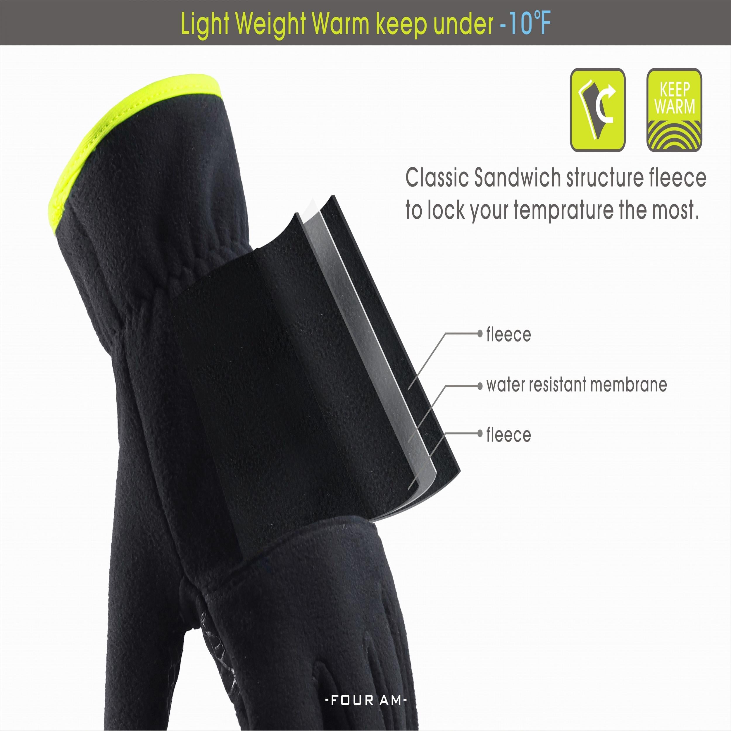Waterproof Thermal Fleece Touchscreen Gloves for Men