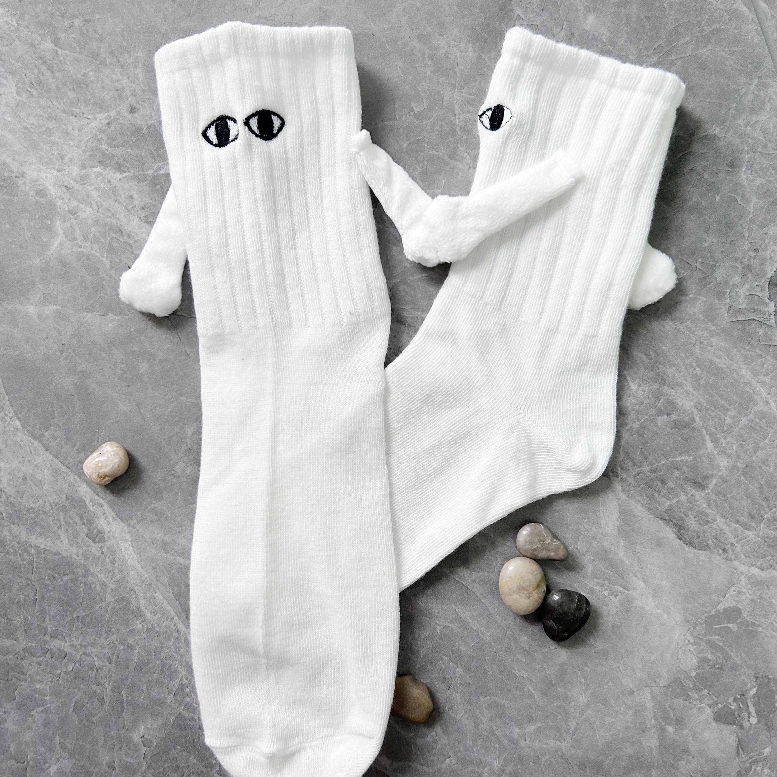 2Pcs Couple Funny Socks w/ Magnetic Dolls
