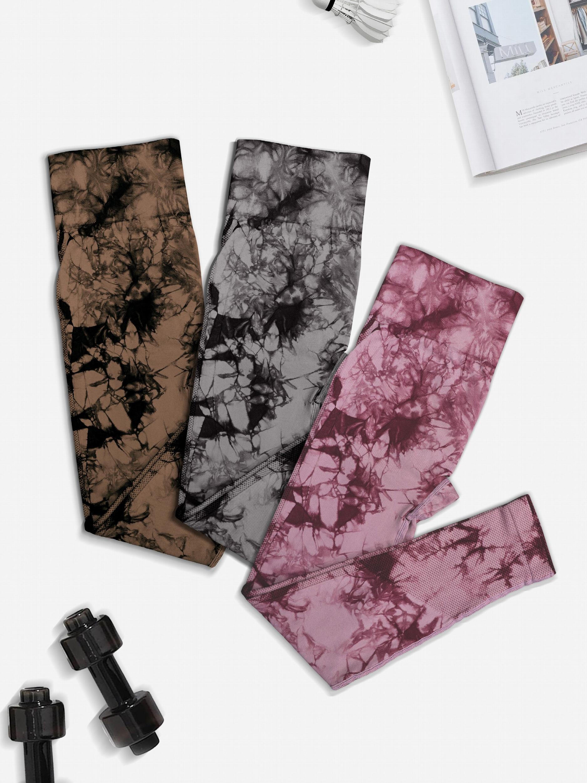 Tie Dye High Waist Yoga Pants With Pocket