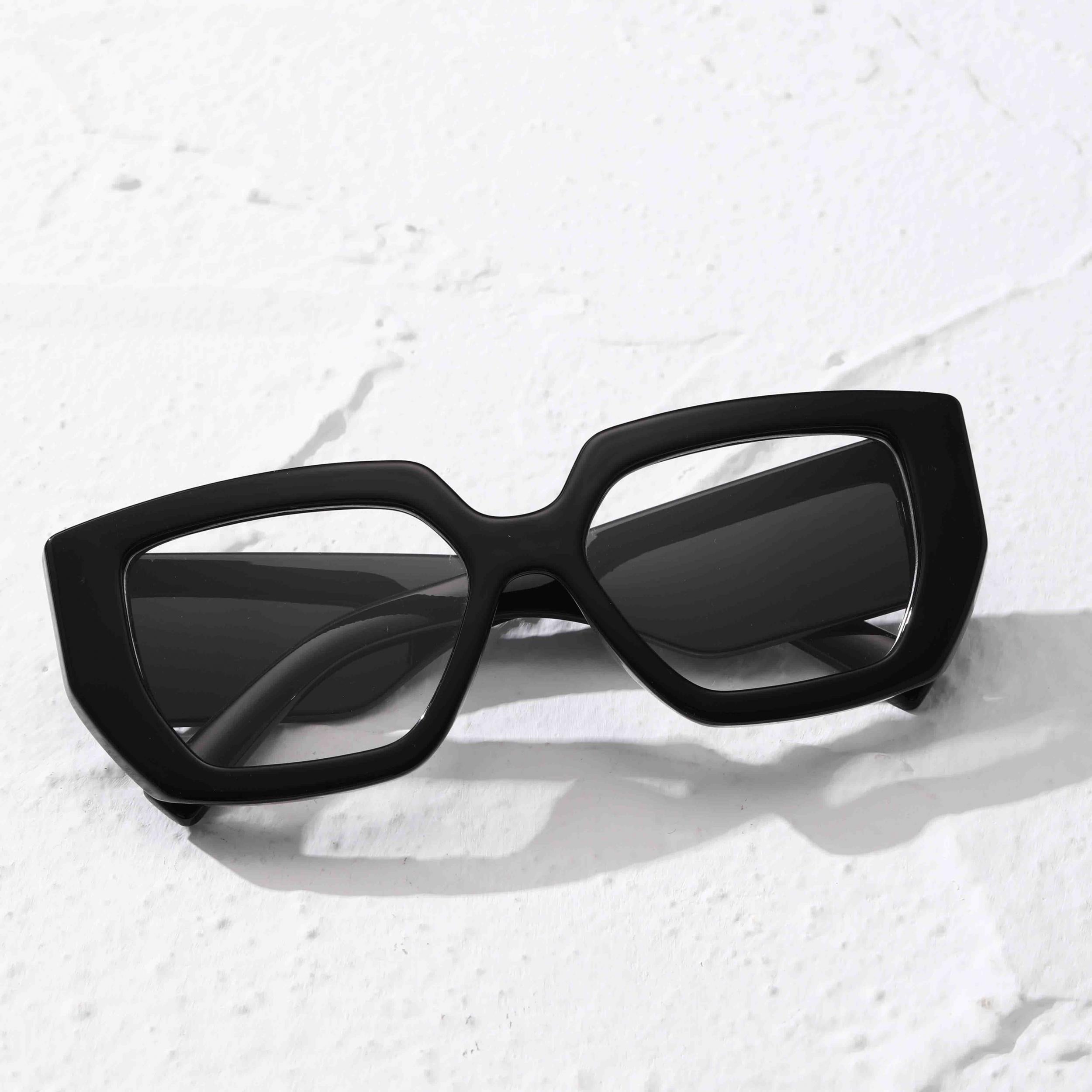 Cat Eye Clear Lens Glasses Wide Temple Anti Light Eyewear