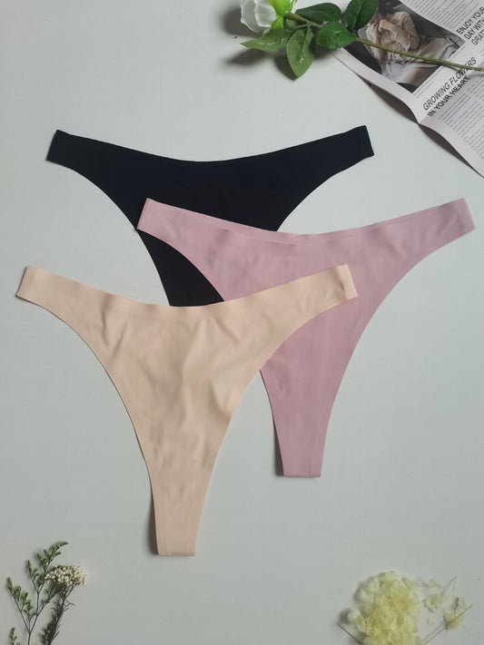 3 Pack Plus Size Seamless Low Rise Panties Set