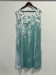  Floral Print Round Neck Tank Dress