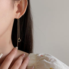 Square Gems Linear Earrings Threader Earrings Gift
